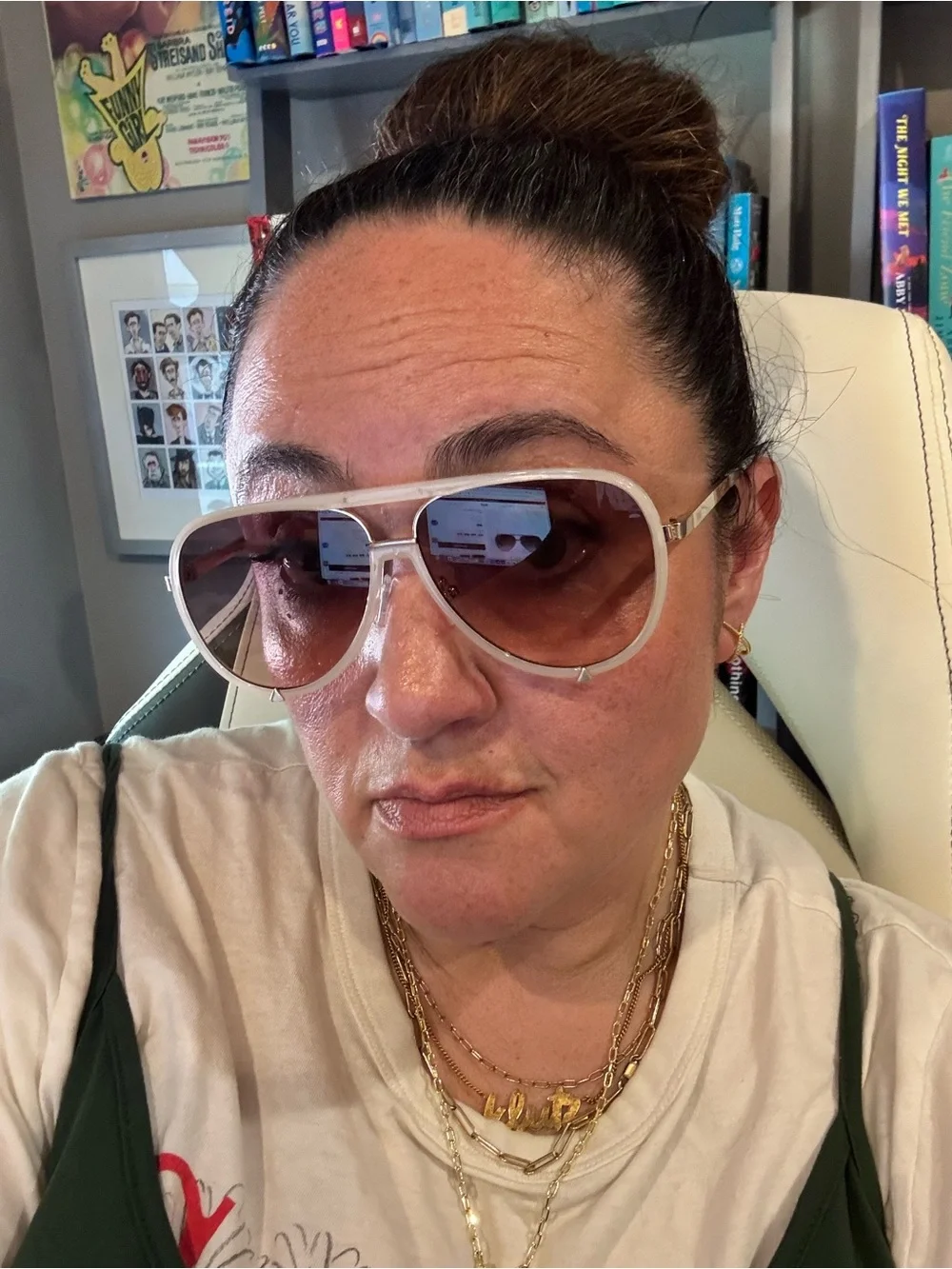 Quay “HIGH PROFILE” aviators in “bone” - GREAT condition